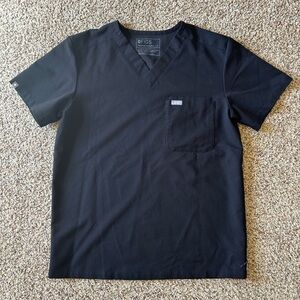 Figs Mens Leon Three Pocket Scrub Top Size Small Black Medical Nursing